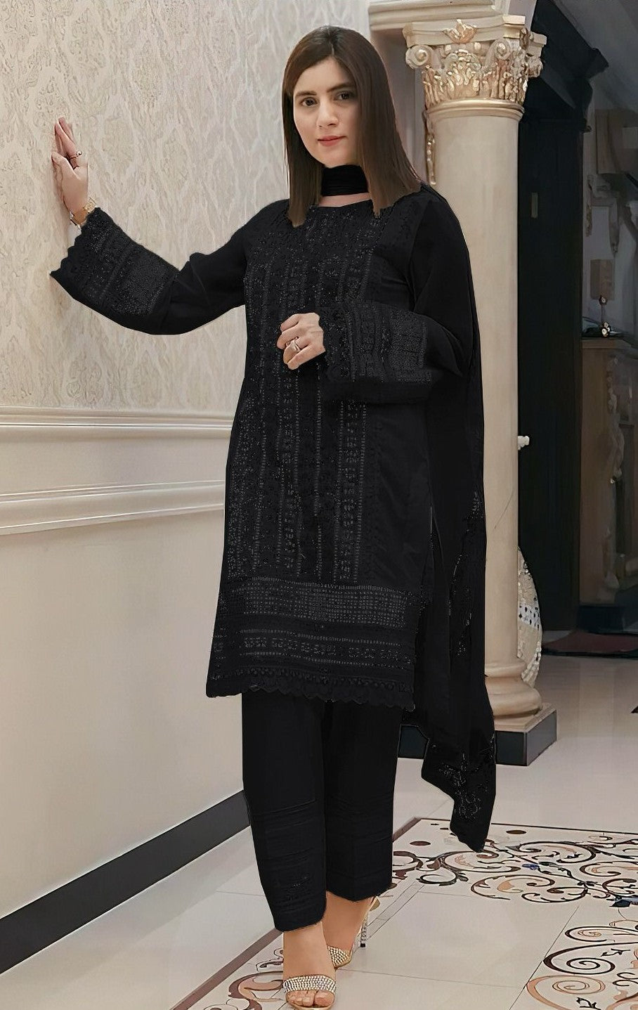 LAWN 3 PIECE UNSTICHED FULL HEAVY EMB SUIT FOR SUMMER 2025